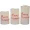 Northlight Set of 3 Frosted White "Merry Christmas" Flameless LED Wax Pillar Candles 6"